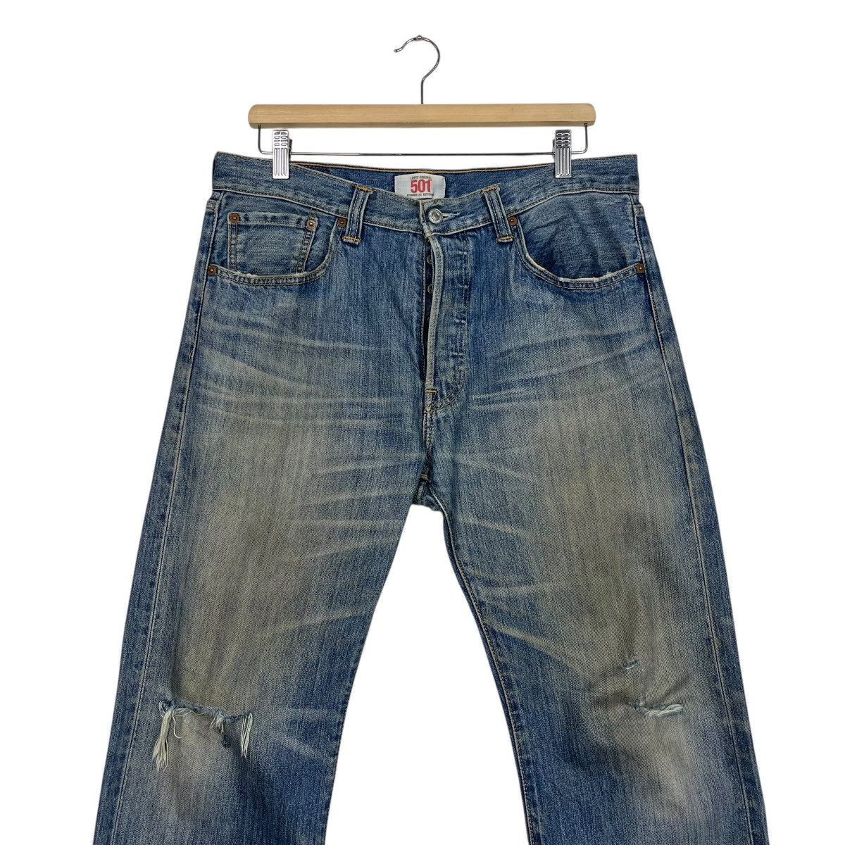 Levi's Vintage Y2k Levis Distressed Denim Size US 34 / EU 50 - 3 Thumbnail