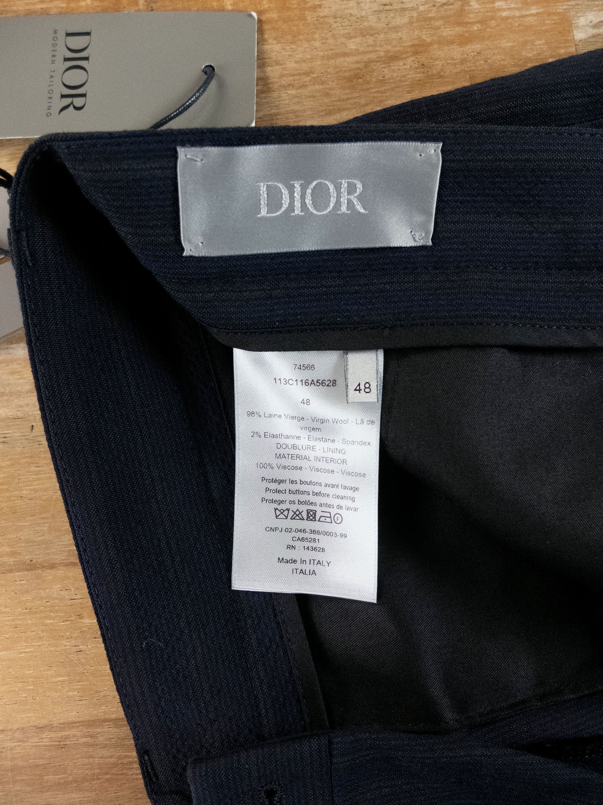 Dior DIOR navy blue striped wool dress pants trousers 32 / 48 Size US 32 / EU 48 - 6 Thumbnail