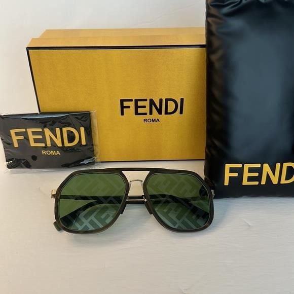 Fendi - New Authentic💯- FENDI Green Mirror Navigator Men's Sungla Size ONE SIZE - 3 Thumbnail
