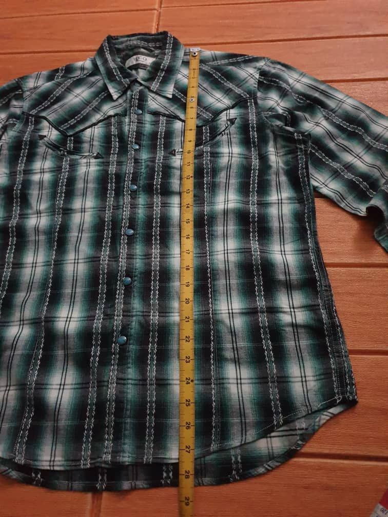 PPFM 💥Ikka checkered smile pocket western shirt Size US L / EU 52-54 / 3 - 5 Thumbnail