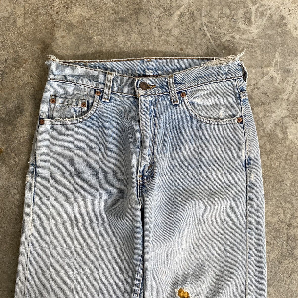 Levi's Vintage 90’s Levis 505 Sashiko Boro Light Blue Remark Jeans Size US 29 - 9 Thumbnail