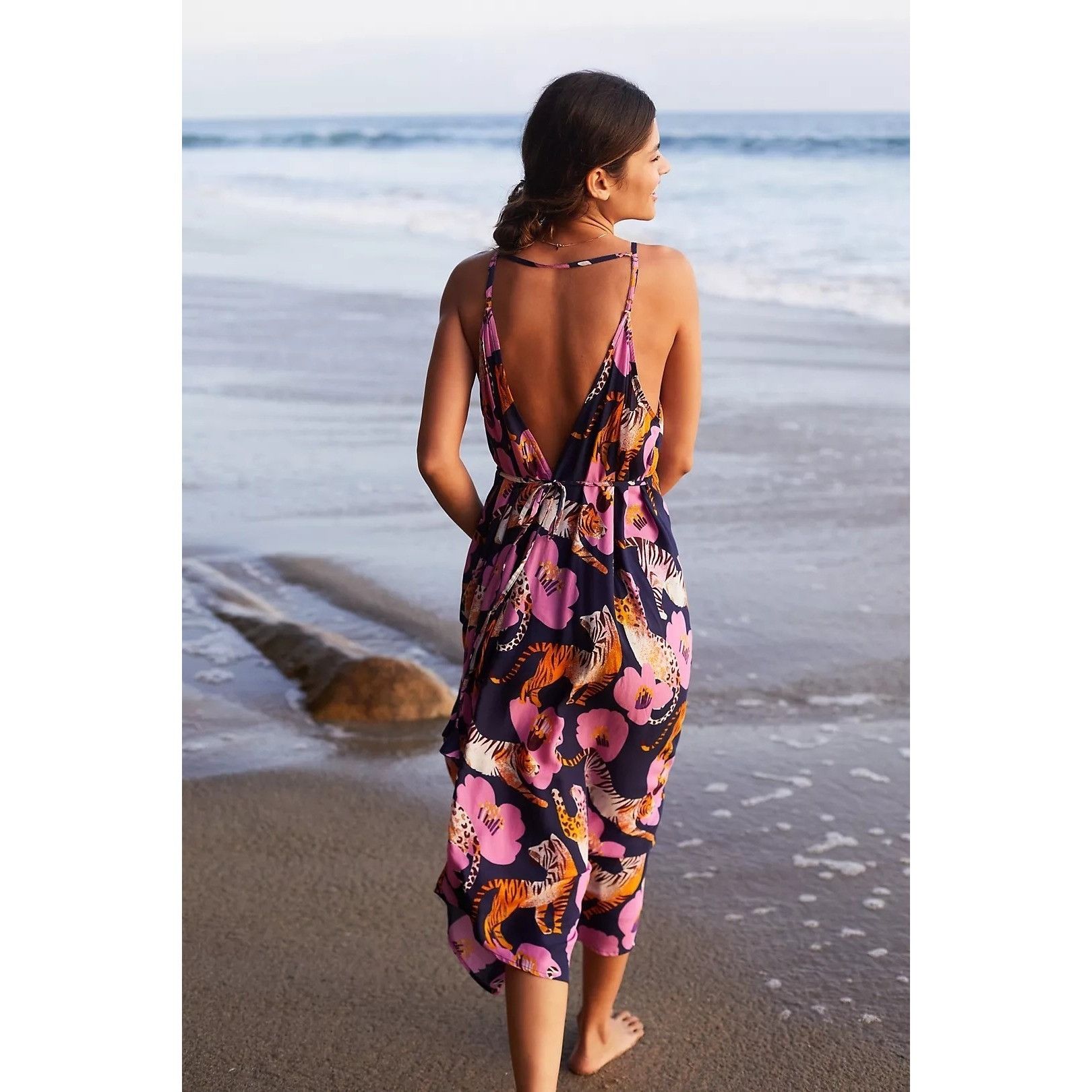 Anthropologie Anthropologie Claire Colin Wildlife Print Midi Dress Size XS / US 0-2 / IT 36-38 - 6 Thumbnail