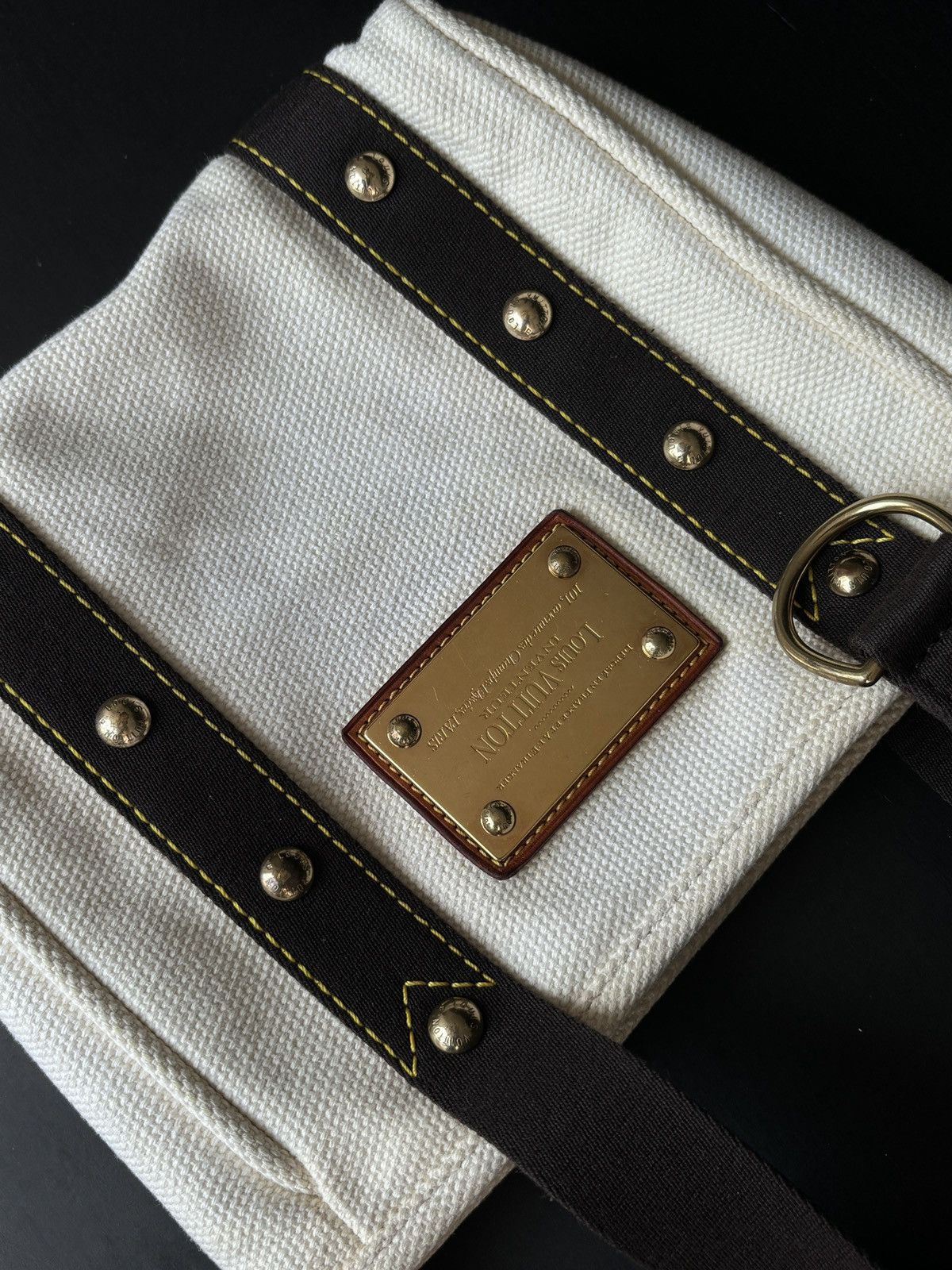 Louis Vuitton Louis Vuitton Antigua Cabas Handbag PM White Canvas Size ONE SIZE - 2 Thumbnail