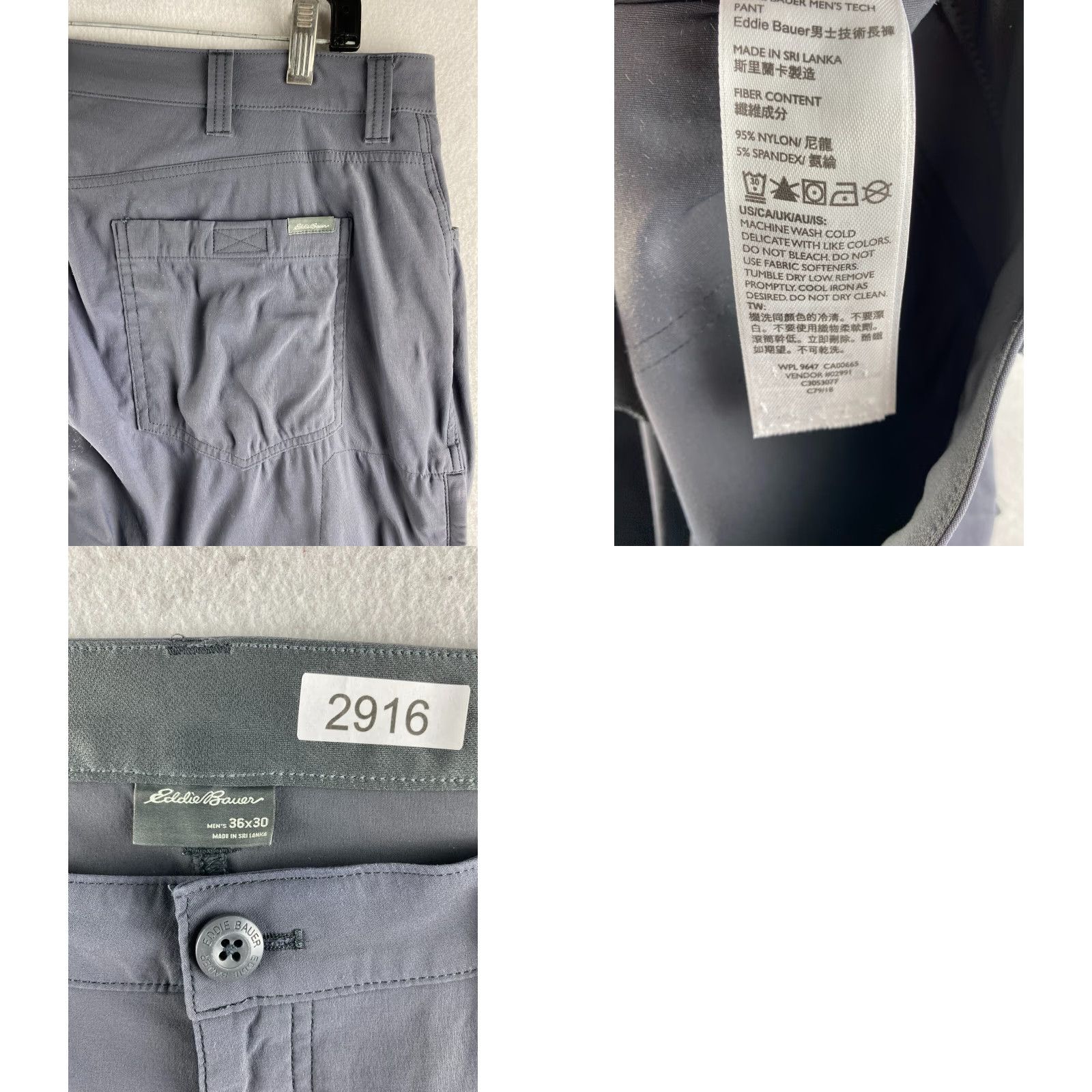Eddie Bauer Eddie Bauer Pants Mens 36 Gray Hiking Moisture Wick Breathable Nylon Outdoor Size US 36 / EU 52 - 11 Thumbnail