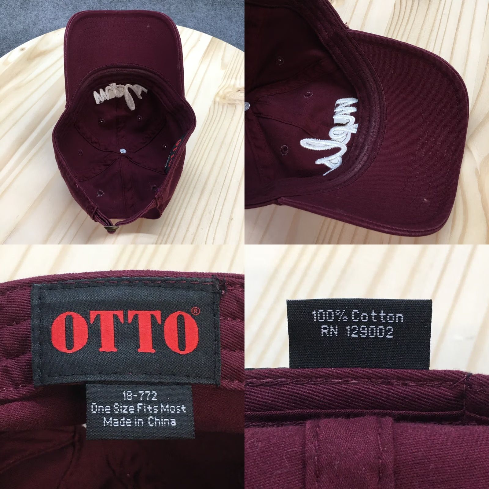 Vintage Mpls OTTO Baseball Cap Hat Mens Red OS Adjustable Curved Brim Embroidered Logo Size ONE SIZE - 8 Thumbnail