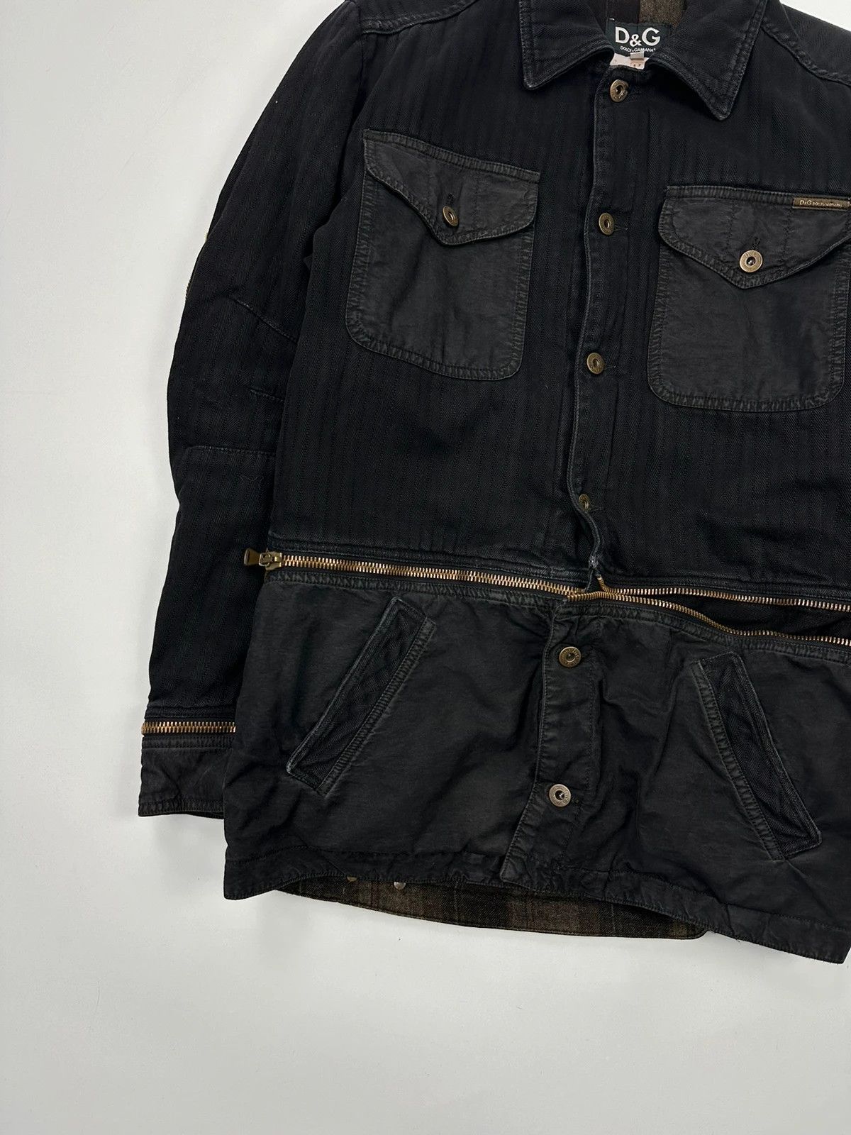 Dolce & Gabbana Dolce Gabbana SS03 Black Cargo Détachable Denim Jacket Coat Size US L / EU 52-54 / 3 - 3 Thumbnail