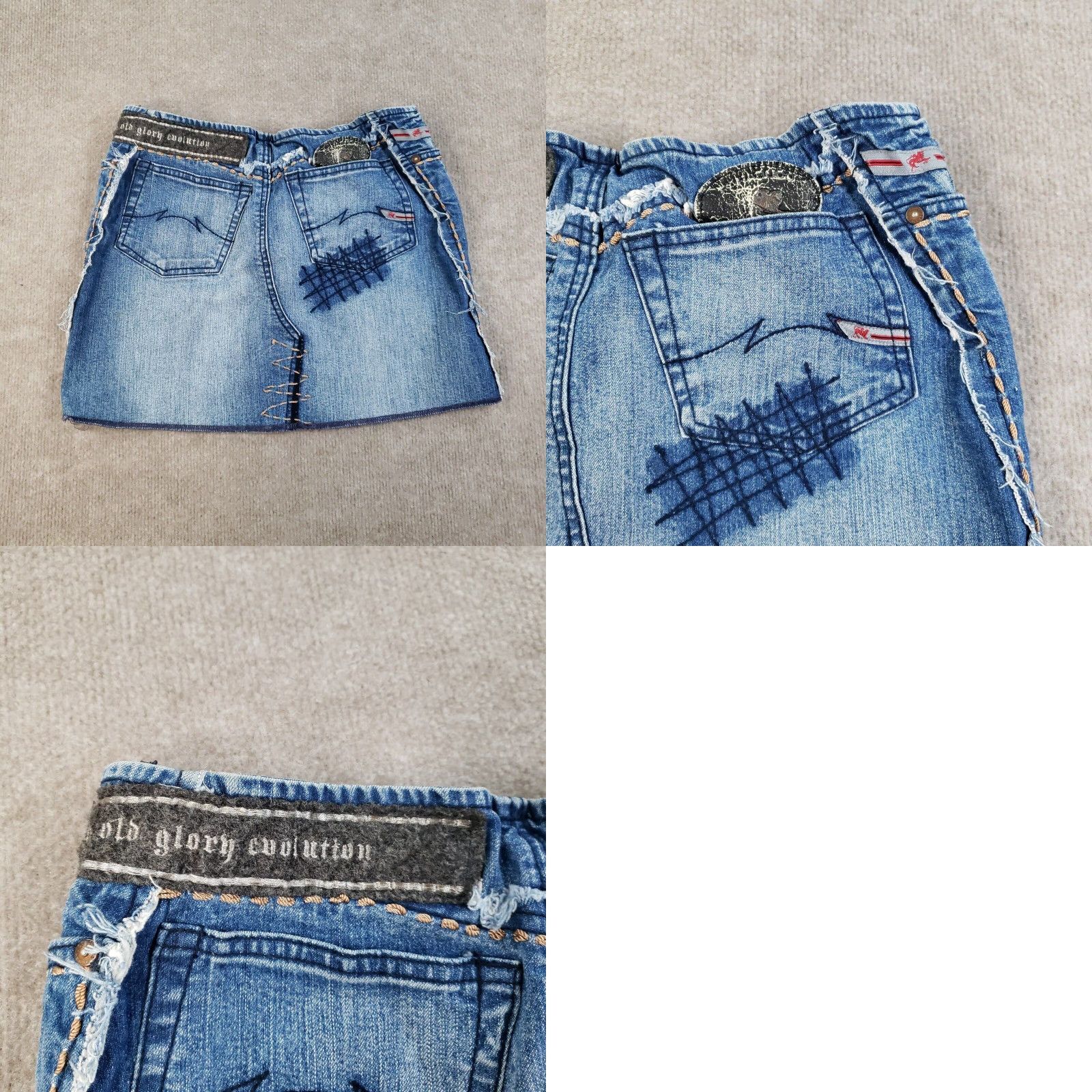 Parasuco Vintage Parasuco Denim Mini Skirt Womens Size 26 Waist Blue Short Patches Y2K Size 26" / US 2 / IT 38 - 8 Thumbnail