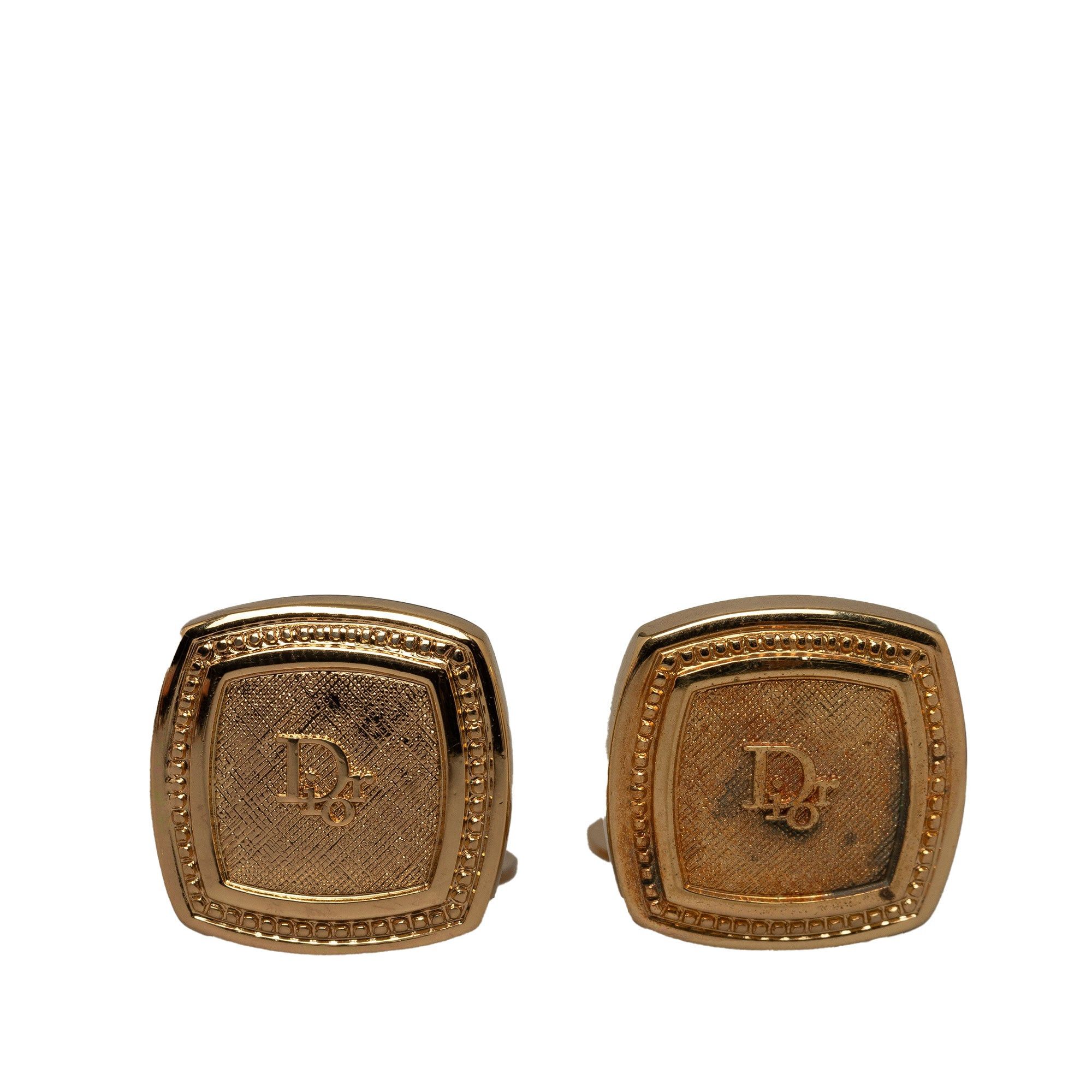 image of Dior Logo Clip-On Earrings Costume Earrings in Gold, Women's