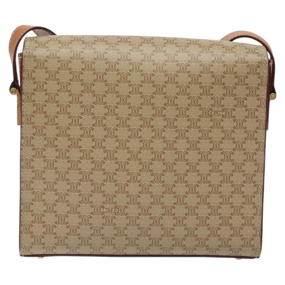 Celine CELINE Macadam Canvas Shoulder Bag Beige Gold Size ONE SIZE - 3 Thumbnail