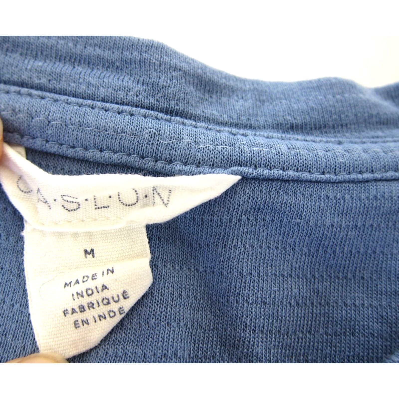 Vintage Caslon Dress Blue Pocket Short Sleeve Tunic Sheath Smock 100% Cotton Medium Size 32" / US 10 / IT 46 - 3 Thumbnail