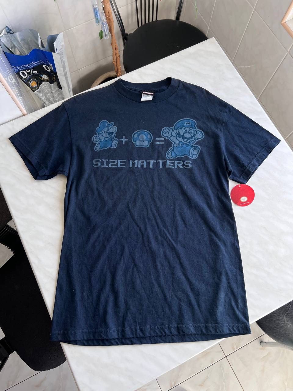 Nintendo Vintage 2005 Nintendo Mario Size Matters Merch Promo T-Shirt Size US M / EU 48-50 / 2 - 5 Thumbnail