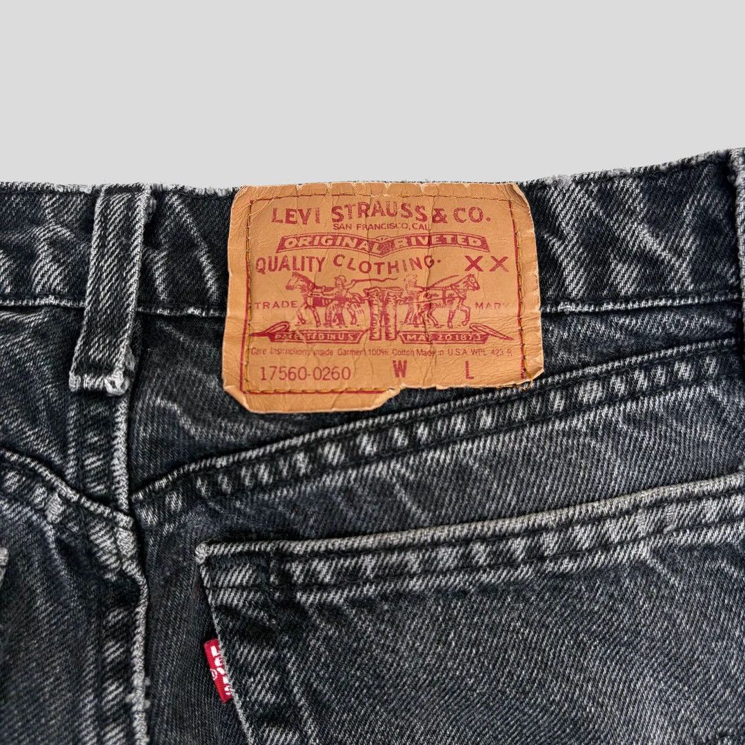 Levi's Levi’s 560 1980 80s Vintage W29 L29 Black Faded Denim Jeans Size 29" - 5 Thumbnail