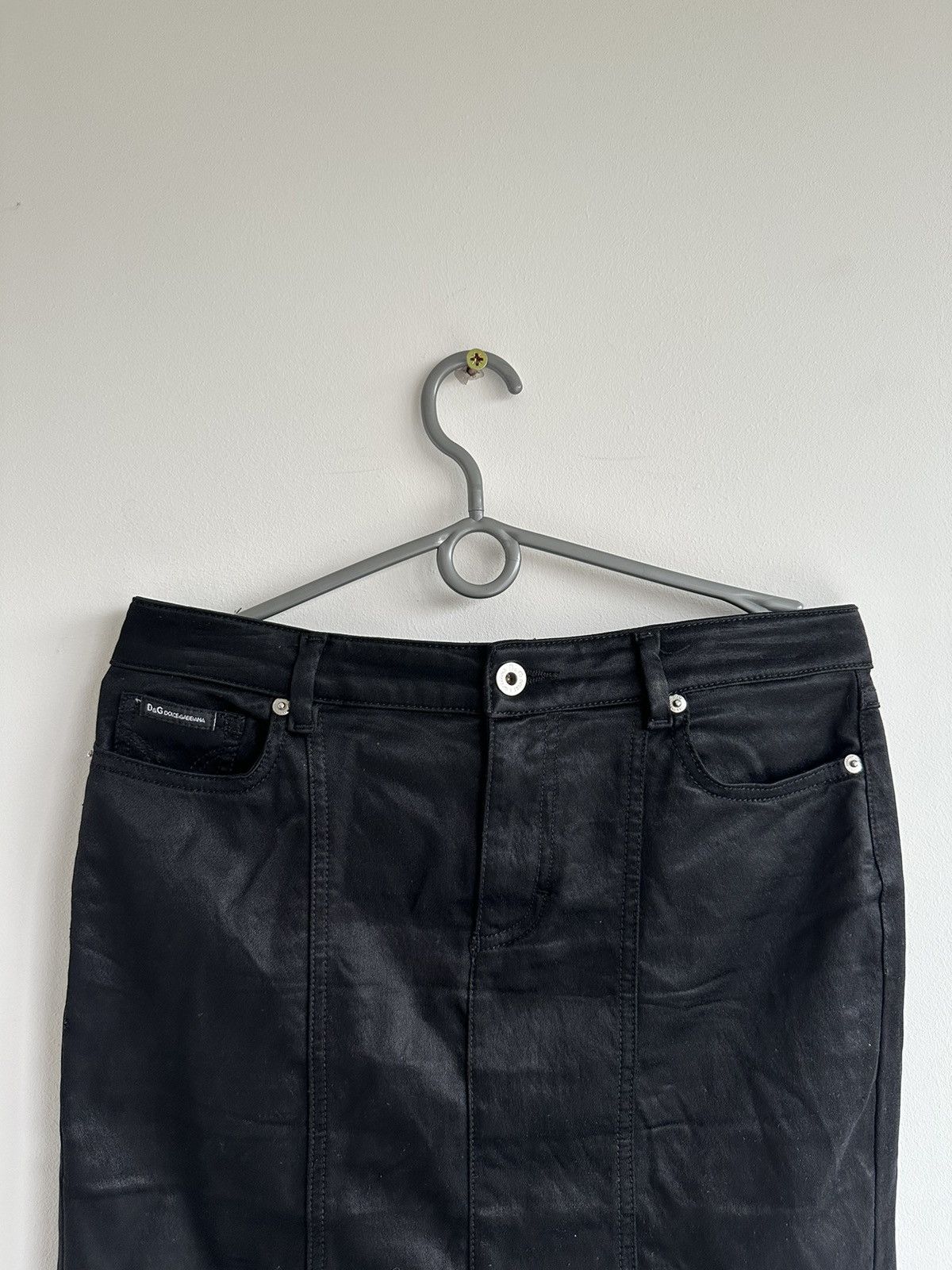 Dolce & Gabbana VTG Dolce & Gabbana Viscose Knee Length Skirt Black Size 28 Size 28" / US 6 / IT 42 - 6 Thumbnail
