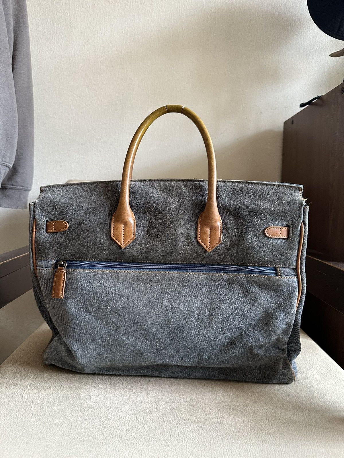 Japanese Brand 1990s Japan Made D-Dream Denim Distressed Birkin Bag Size ONE SIZE - 5 Thumbnail