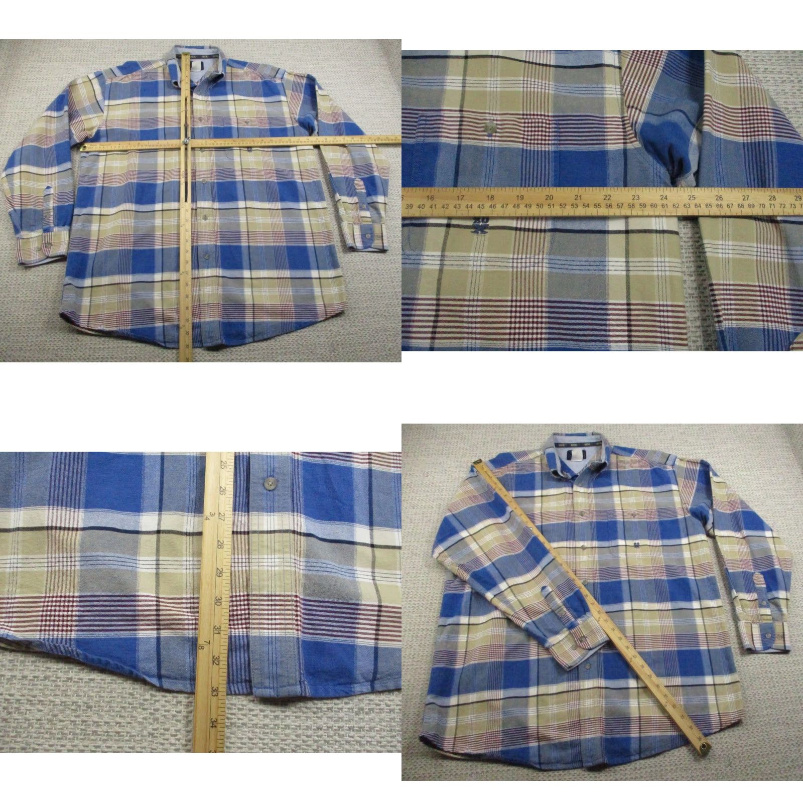 Wrangler Wrangler Twenty 20 X Shirt Mens XL Blue White Plaid Button Down Western Cowboy Shirt Size US XL / EU 56 / 4 - 8 Thumbnail
