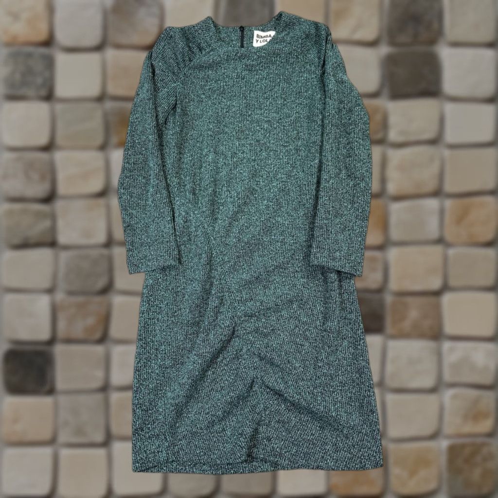 BIMBA Y LOLA BIMBA Y LOLA Dress Womens Small Green Knit A-Line Pencil Sheath Short Dress Casual 90s ? Size S / US 4 / IT 40 - 1 Thumbnail
