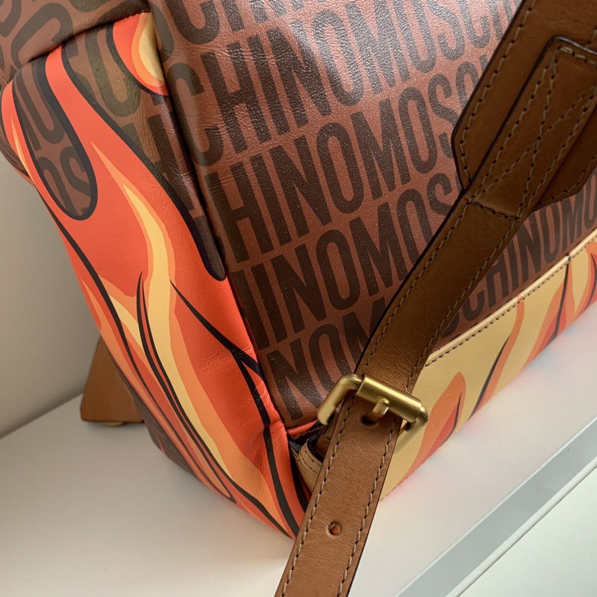 Moschino SpongeBob monogram calf skin leather backpack Size ONE SIZE - 10 Thumbnail