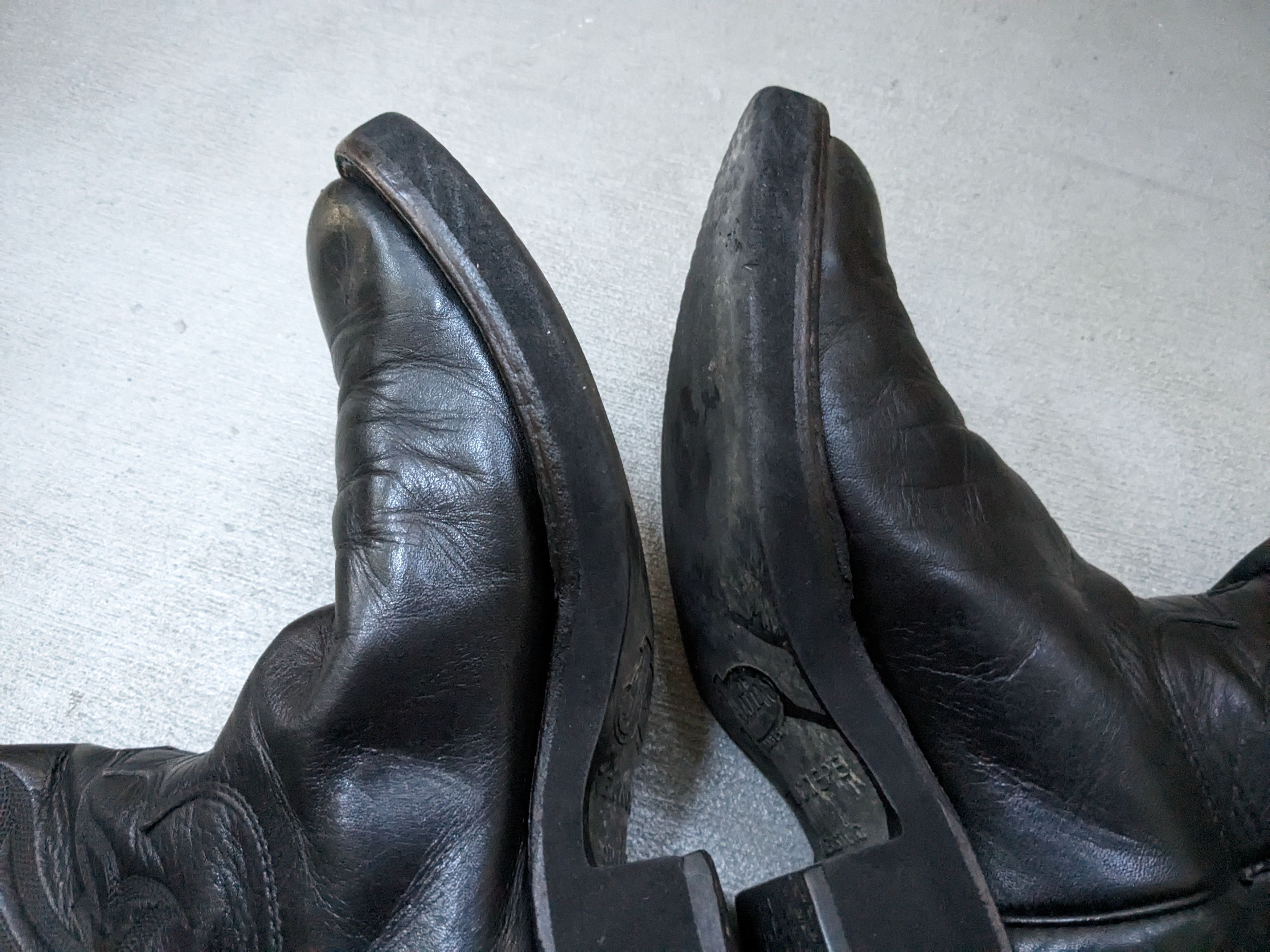 Genuine Leather Justin Cowboy Boots Black 8.5 Leather Botas USA Western Size US 8.5 / EU 41-42 - 8 Thumbnail