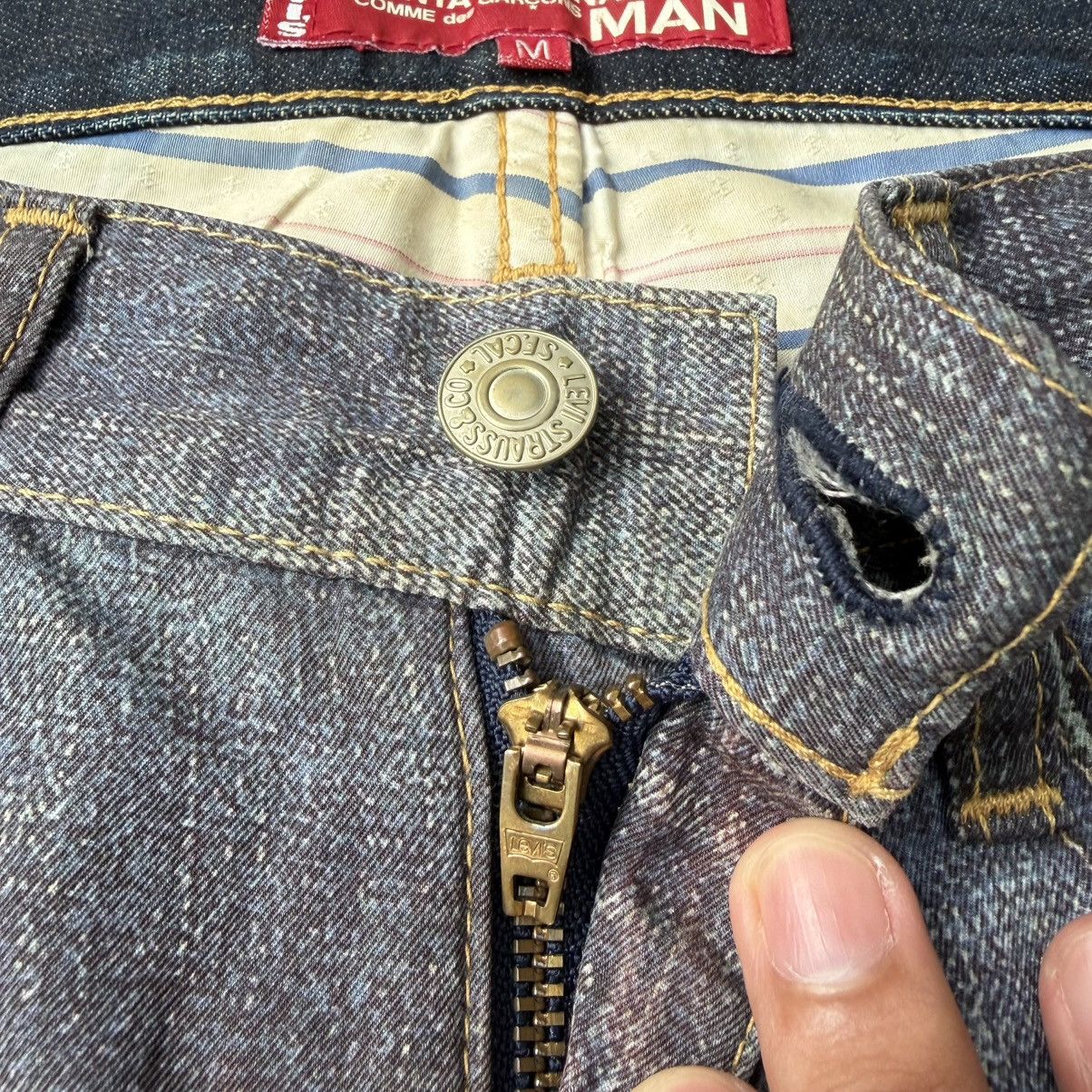 Junya Watanabe × Levi's Levis 204 x Junya Watanabe Man Transfer Print Denim Pants Size US 32 / EU 48 - 7 Thumbnail