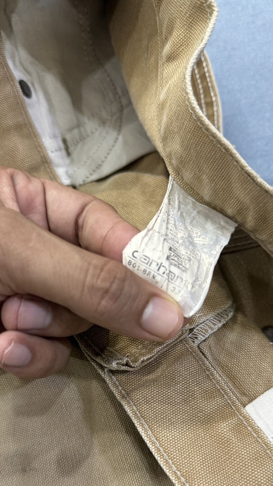 Carhartt 1 of 1 Carhartt hand drwan double knee denim Size US 33 - 5 Thumbnail