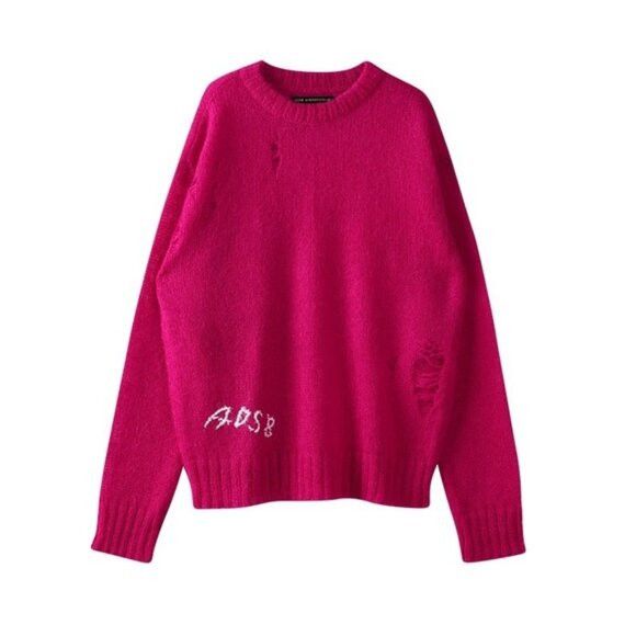 ANDERSSON BELL large cherry red crew neck sweater ssense