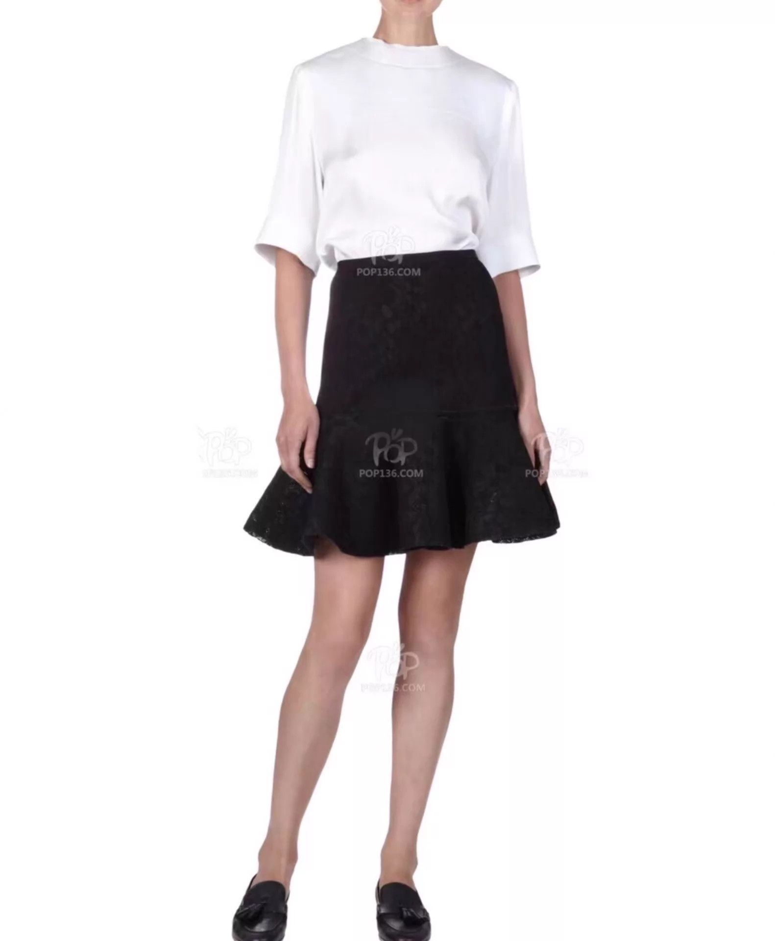 Lanvin Lanvin women's all over floral print cutout black skirt Size 27" / US 4 / IT 40 - 2 Thumbnail