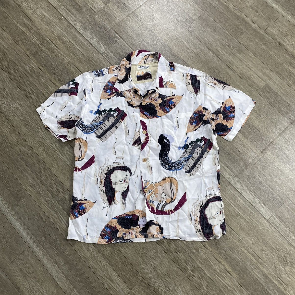 Vintage Sun Surf Hokusai Hawaiian Shirt Toyo Enterprise