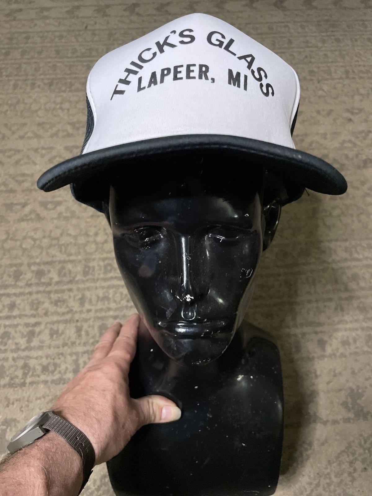 Vintage THICKS GLASS LAPEER MI hat cap SnapBack foam mesh trucker 🔥 Size ONE SIZE - 2 Thumbnail