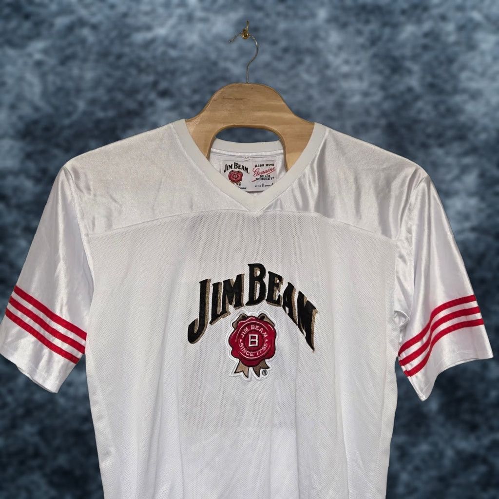 Vintage VINTAGE Jim Beam Football Jersey Embroidered Adult XXL Size White Men Mens 2XL Genuine Beam Whiskey Size US XXL / EU 58 / 5 - 1 Thumbnail