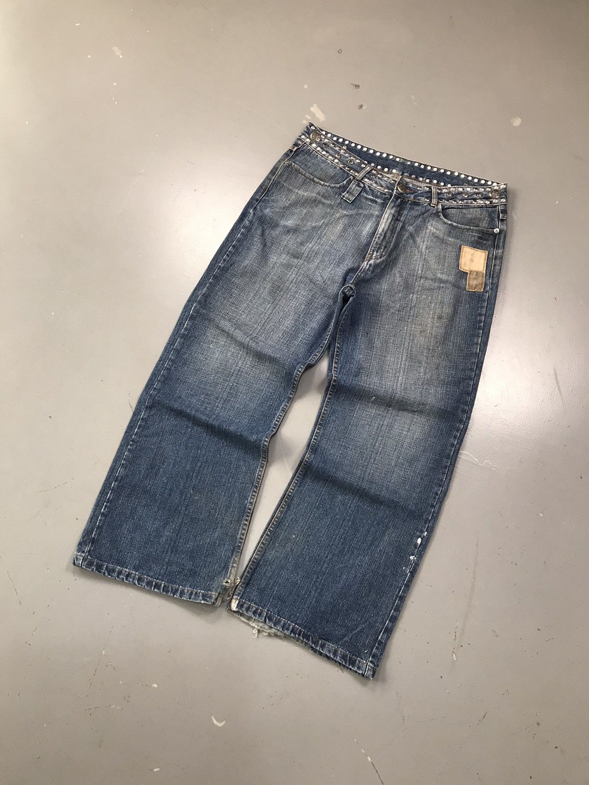 JNCO × Southpole × Vintage Vintage cute well SpellOut studs baggy fit denim Size US 40 / EU 56 - 3 Thumbnail