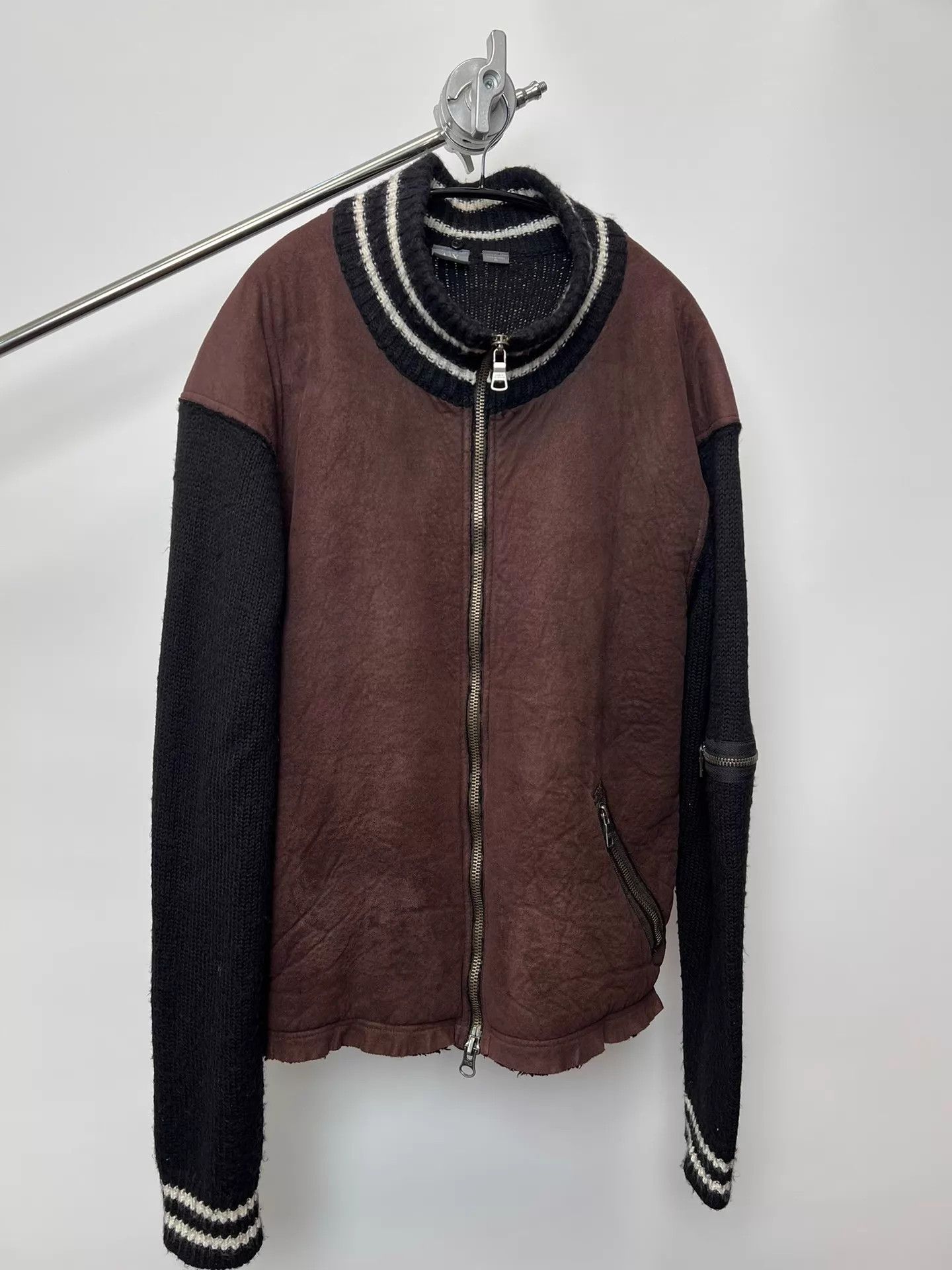 Armani Exchange A|X Suede & Polar Fleece Paneled Sweater Jacket Size US XL / EU 56 / 4 - 2 Thumbnail