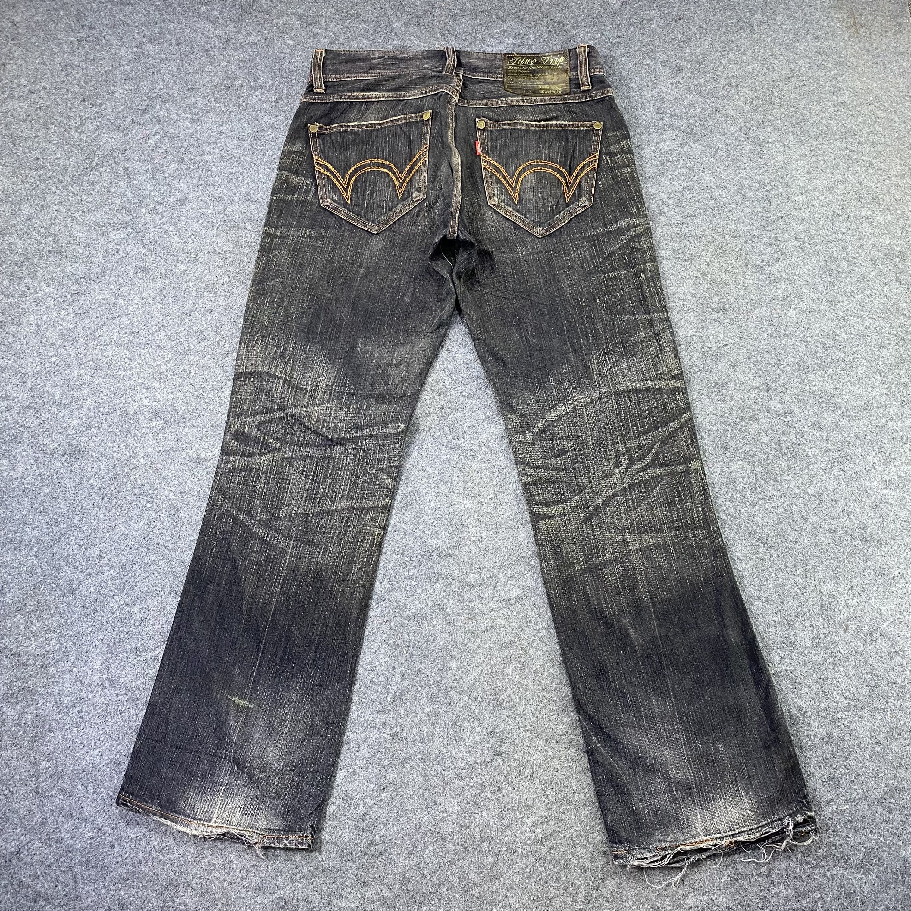 Edwin Edwin 503 Blue Trip Distressed Denim -J1176 Size US 34 / EU 50 - 4 Thumbnail