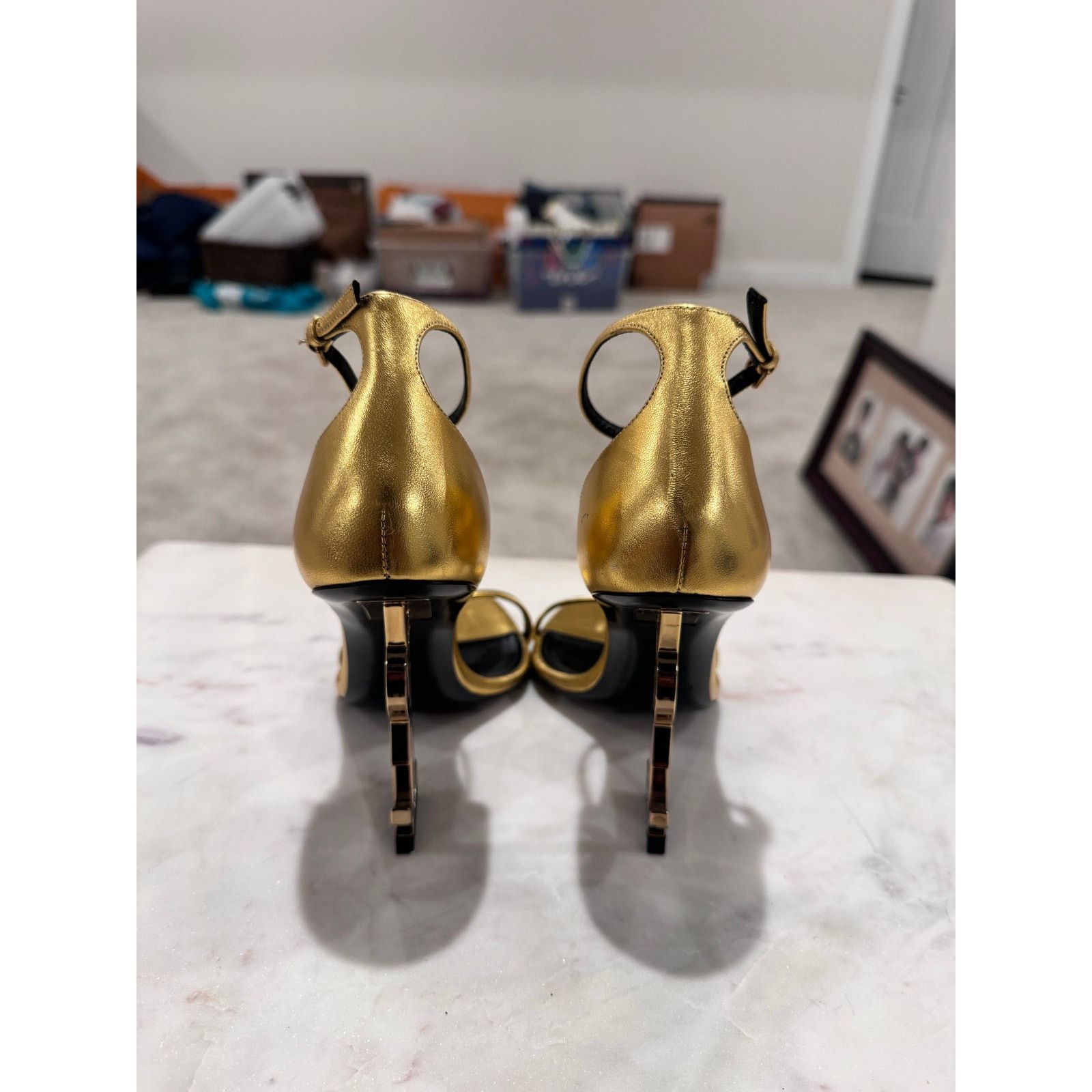 Saint Laurent Paris Saint Laurent Opyum Heels, Gold, EU 35.5, 9/10, MSRP $1500 Size US 5.5 / IT 35.5 - 4 Thumbnail