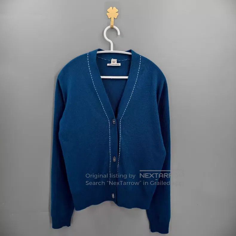 Hermes Hermes Blue Pig nose button cashmere cardigan Size XS / US 0-2 / IT 36-38 - 1 Thumbnail