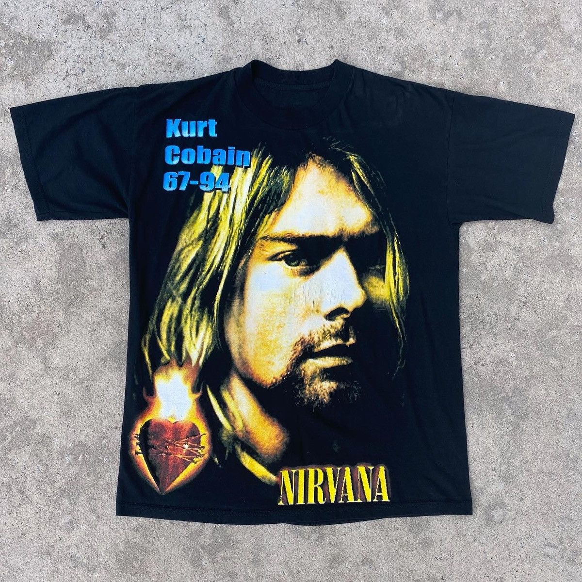 image of Band Tees x Kurt Cobain Vintage 1990S Kurt Cobain Memorial Tee in Black, Men's (Size XL)