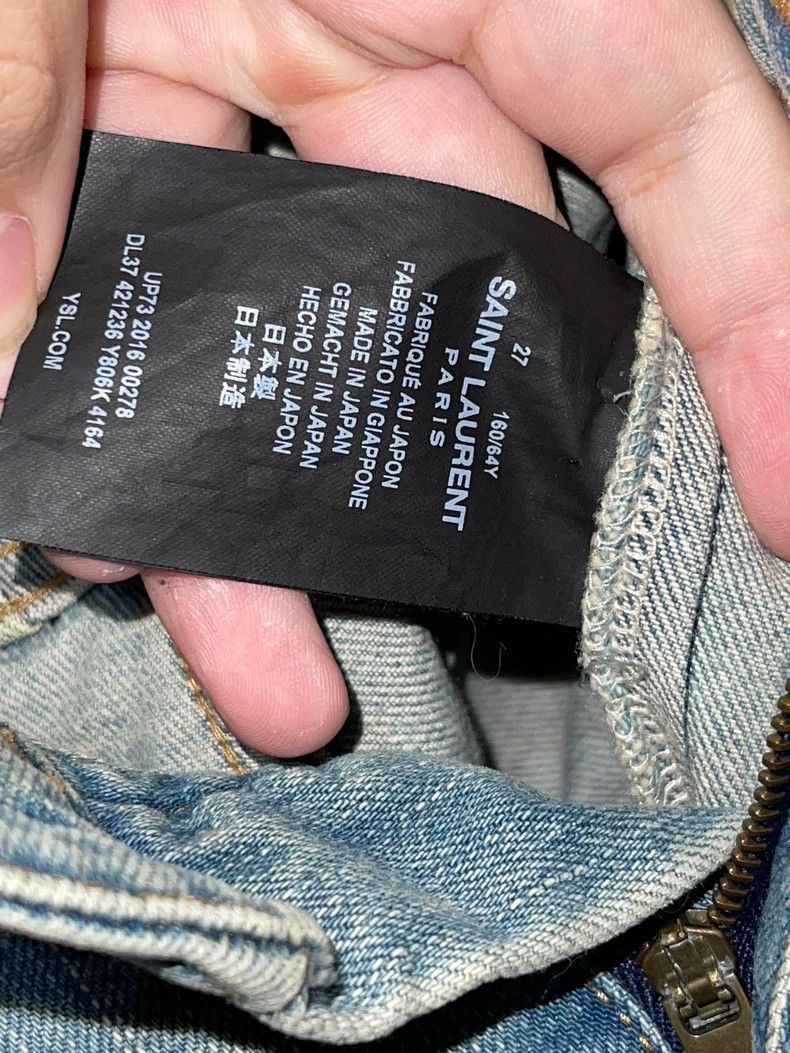Saint Laurent Paris saint Laurent paris16 FW Genuine Light Blue Knife Cut Jean Size US 27 - 3 Thumbnail