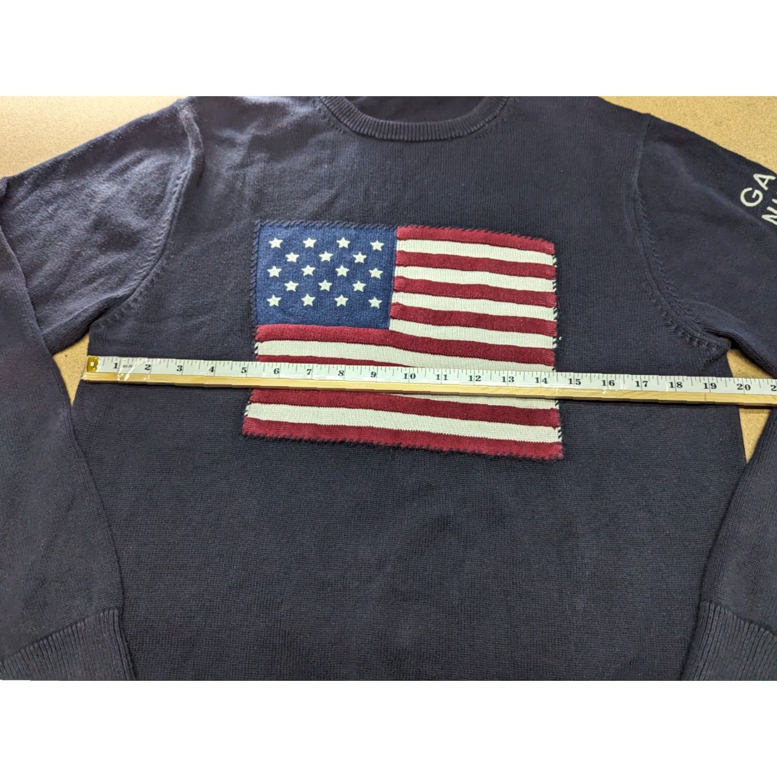 Gant GANT Pullover Mens L Blue USA Flag Knit Jumper Top Sweater Long Sleeve Casual Regular Product Shirt Mens Size US L / EU 52-54 / 3 - 7 Thumbnail