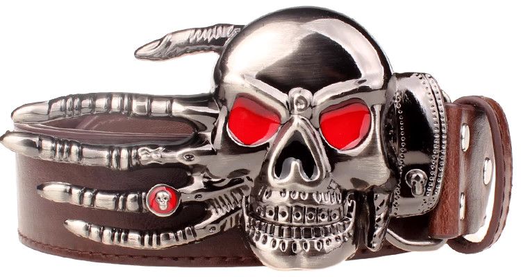 Designer Skull Punk Vintage Belt Riveted Belts Menswear Accessories Size ONE SIZE - 5 Thumbnail