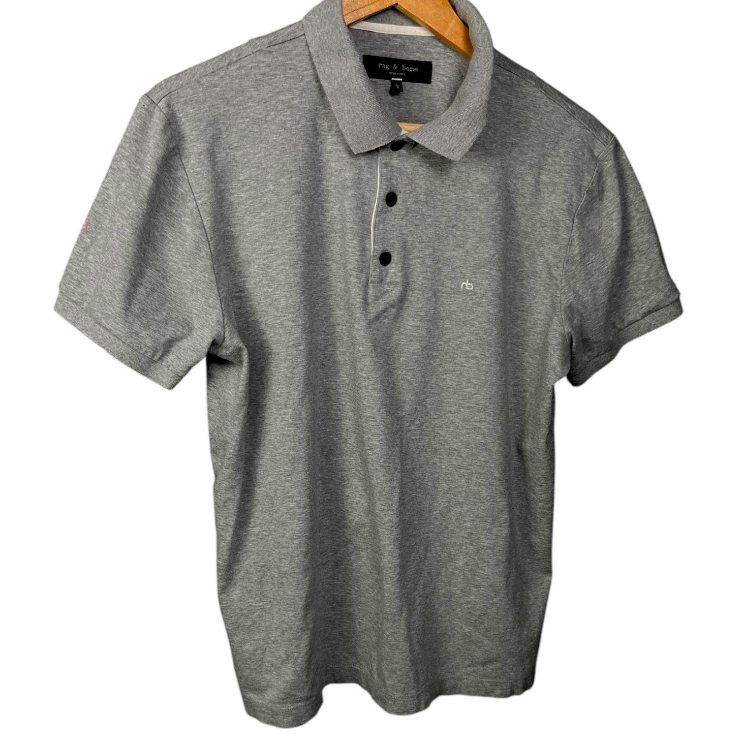 Rag & Bone Men's Rag & Bone Gray Golf Preppy Polo Shirt - $138 Retail L Size US L / EU 52-54 / 3 - 1 Thumbnail
