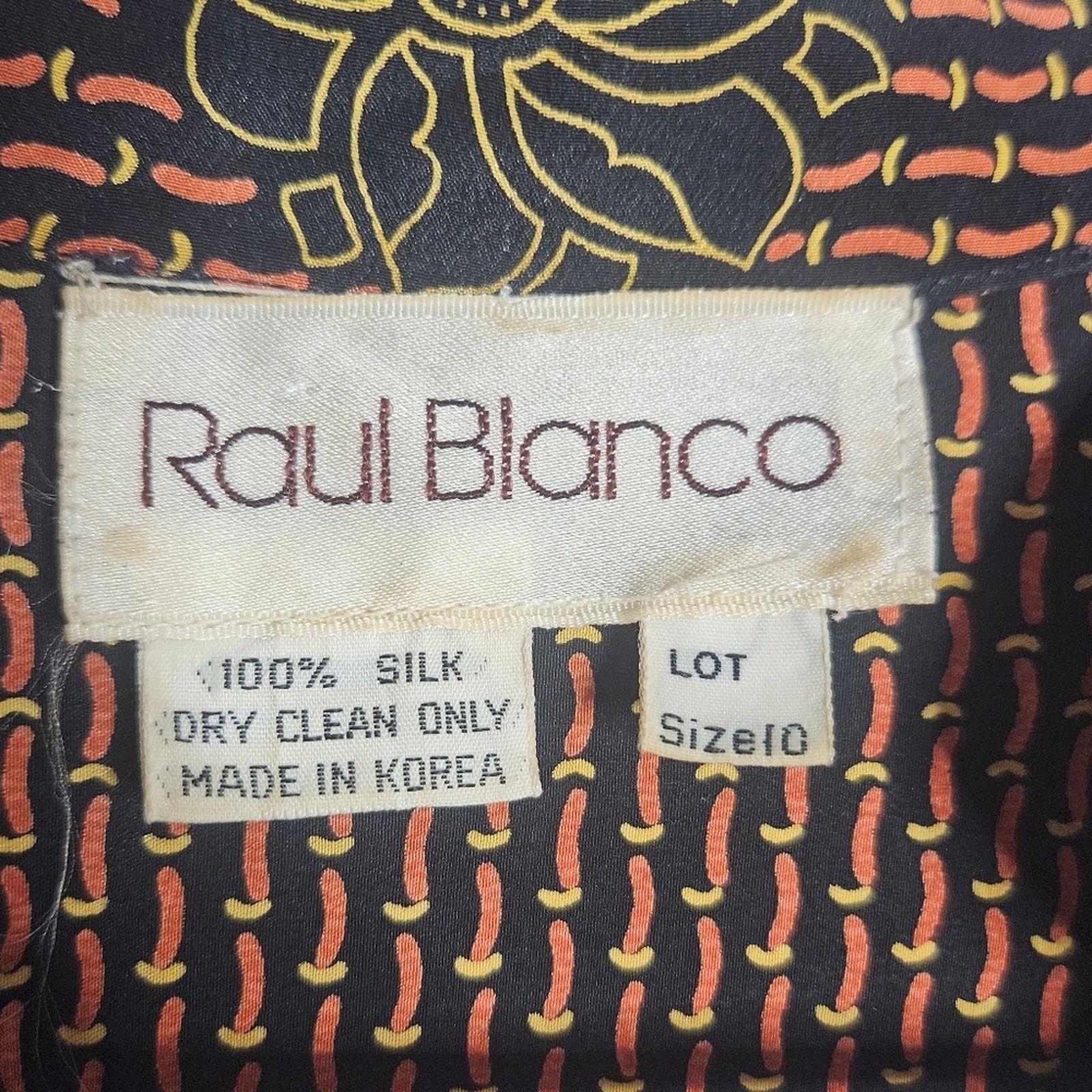 Vintage Vintage 80s Raul Blanco Silk Boho Long Sleeve Midi Dress Size L / US 10 / IT 46 - 7 Thumbnail
