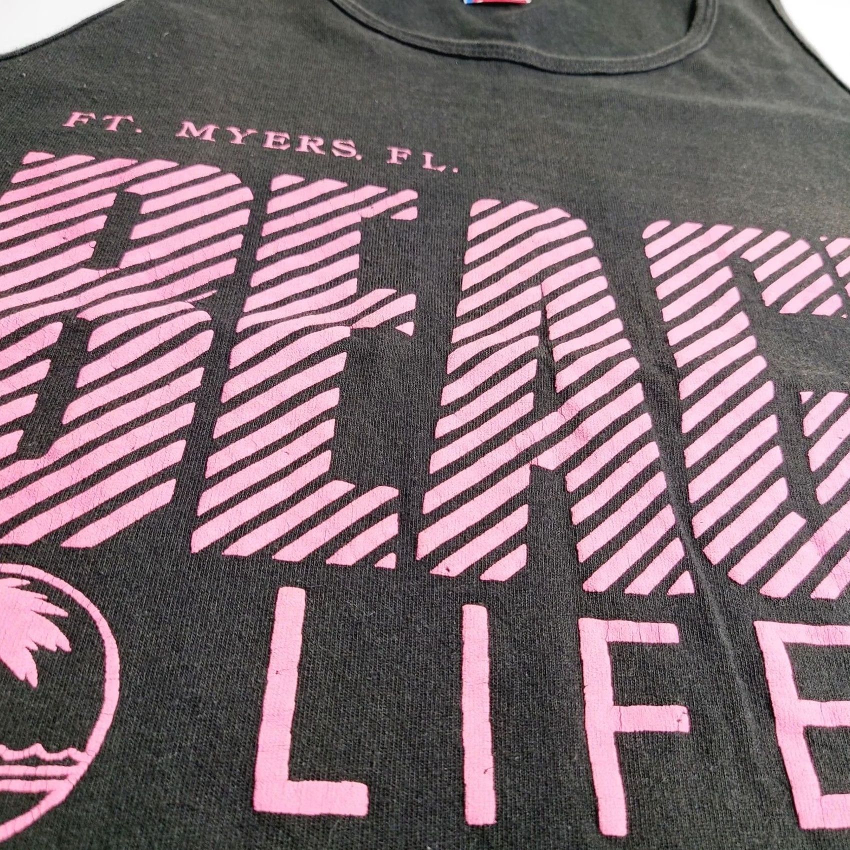 Fruit Of The Loom VINTAGE Fruit Of The Loom Tank Top Mens Large Black Beach Life 90s USA Cotton Sleeveless Round Neck Shirt Size US L / EU 52-54 / 3 - 3 Thumbnail