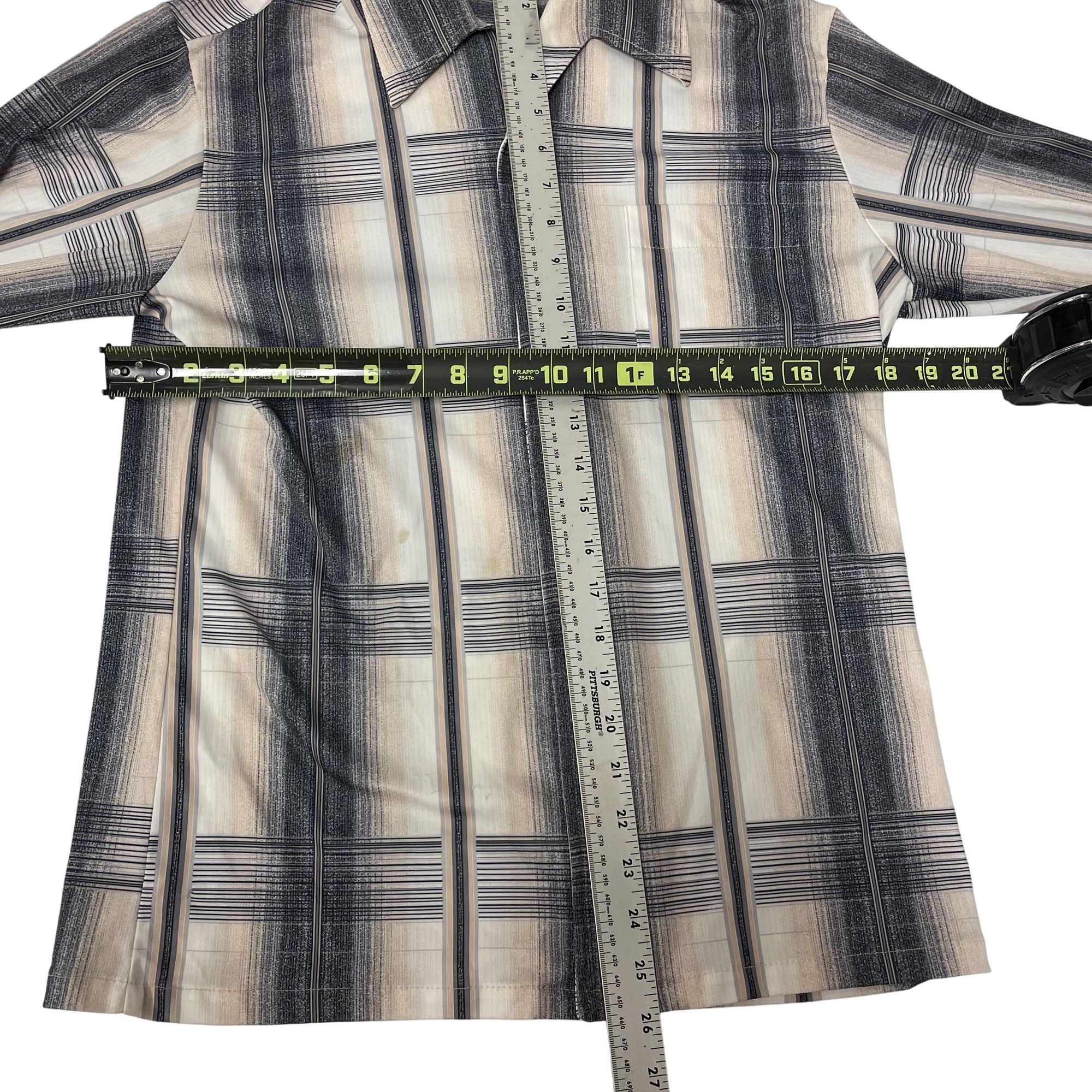 Other Vtg Joel SHADOW PLAID Butterfly Collar Mod Disco Shirt Size US M / EU 48-50 / 2 - 4 Thumbnail