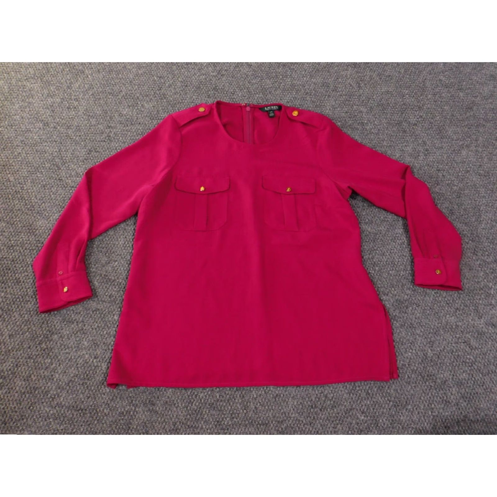 Ralph Lauren Lauren Ralph Lauren Blouse Women's L Pink Knit Cotton Long Sleeve Round Neck Pullover Formal Casual Size L / US 10 / IT 46 - 3 Thumbnail
