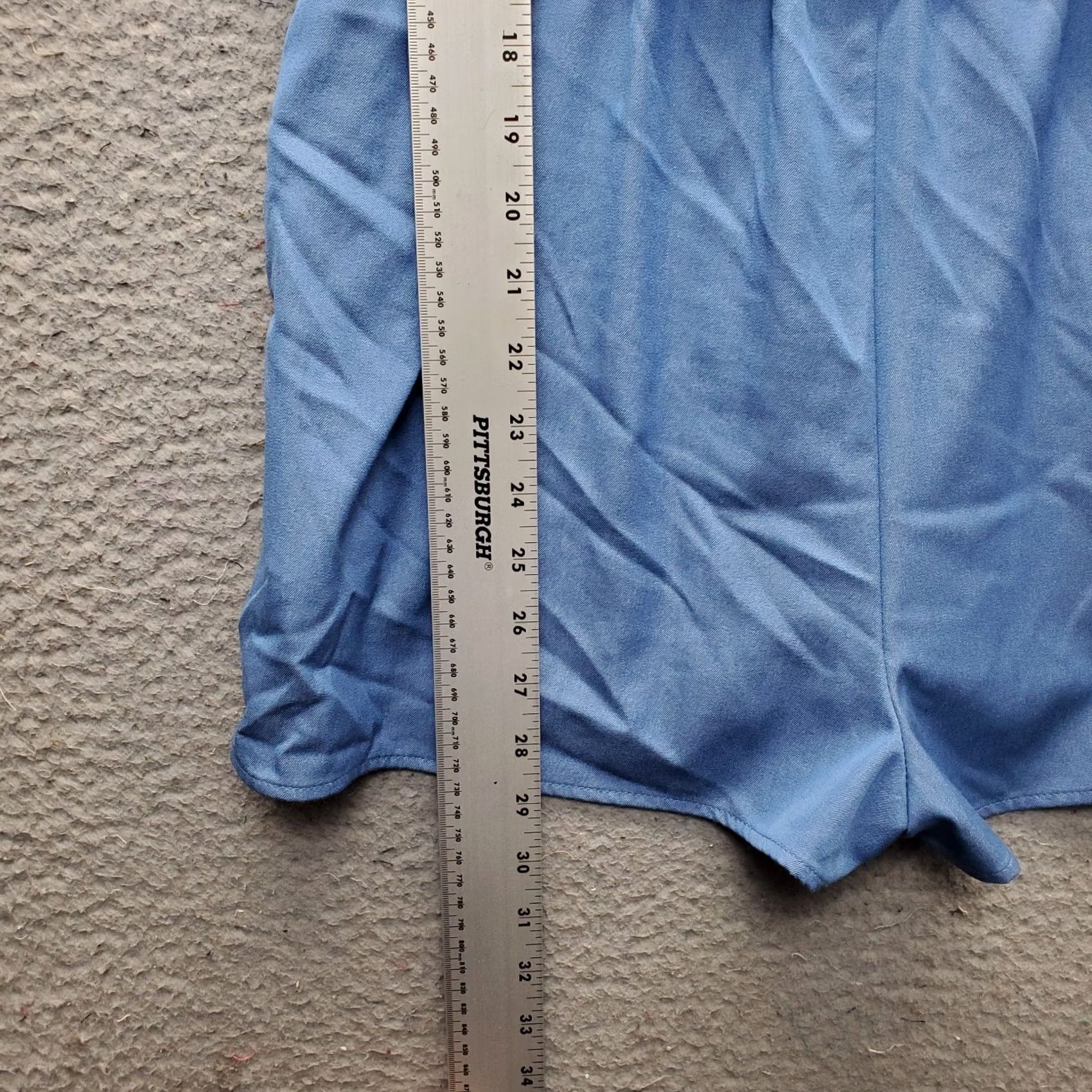 Lulus Lulus Short Romper Womens M Blue Stretch Flounce Layered Adjustable Strap - Size M Womens Color Blue Romper Shirt? Size 32" / US 10 / IT 46 - 3 Thumbnail
