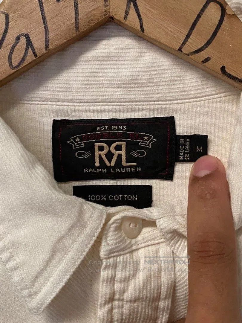 RRL Ralph Lauren RRL Vintage White Corduroy Western Shirt. Size US M / EU 48-50 / 2 - 5 Thumbnail