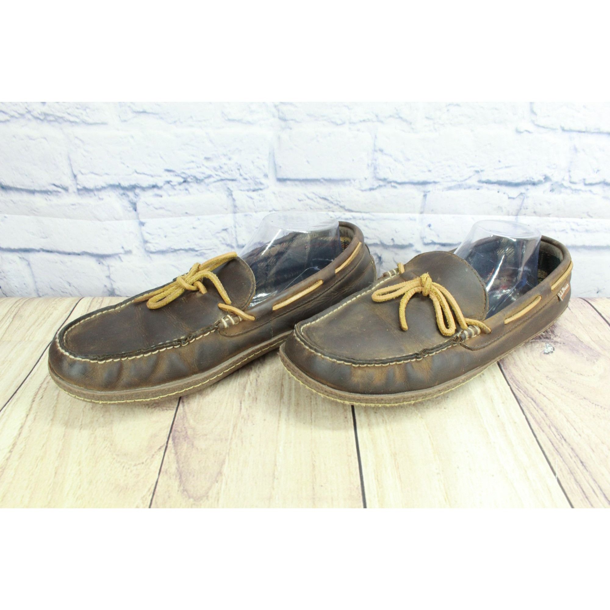 L.L. Bean LL Bean Leather Flannel Lined Slippers Brown Size 11 M Size US 11 / EU 44 - 2 Thumbnail