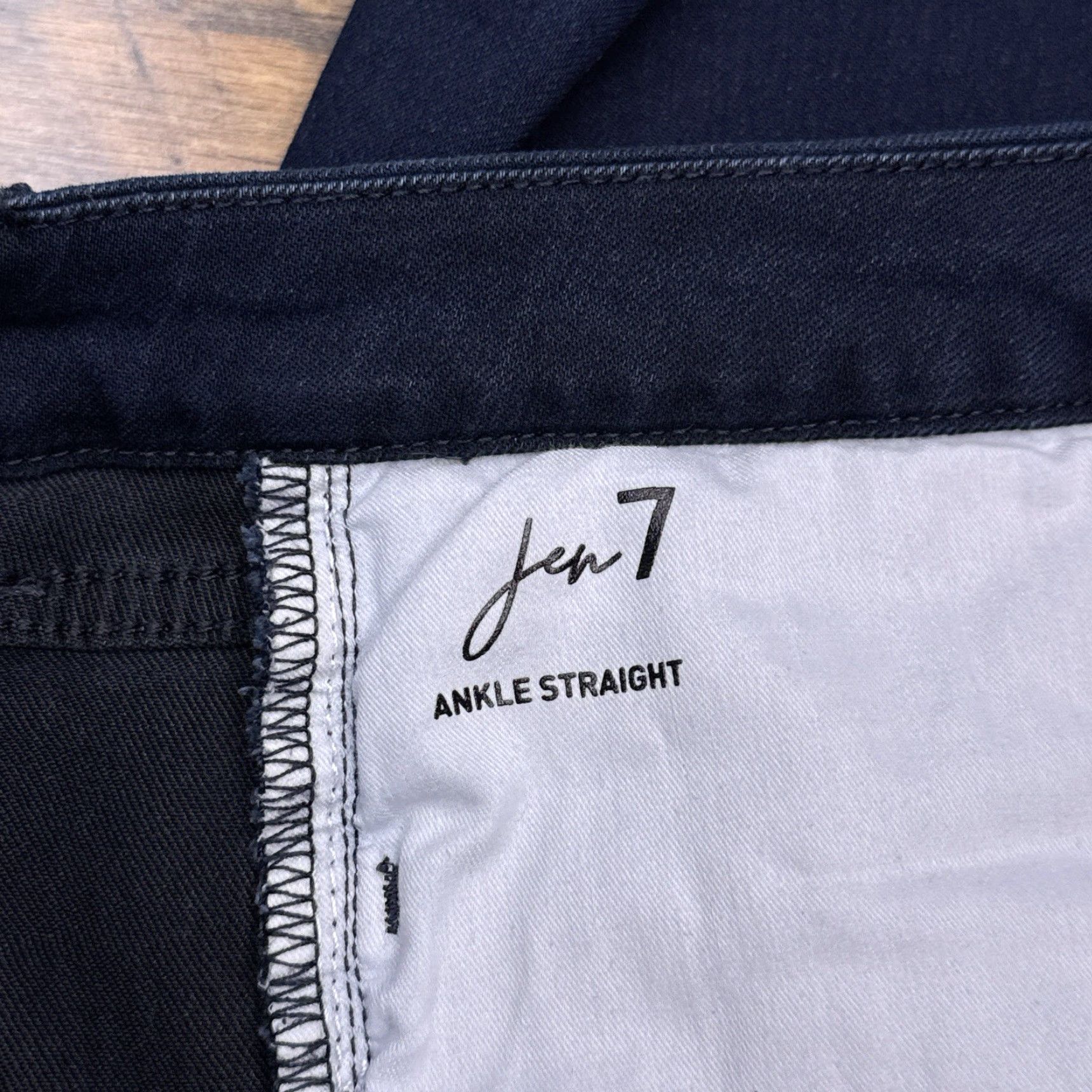 7 For All Mankind Jen 7 Ankle Straight Jeans Womens 12 Blue High Rise Stretch Size 34" / US 12 / IT 48 - 5 Thumbnail