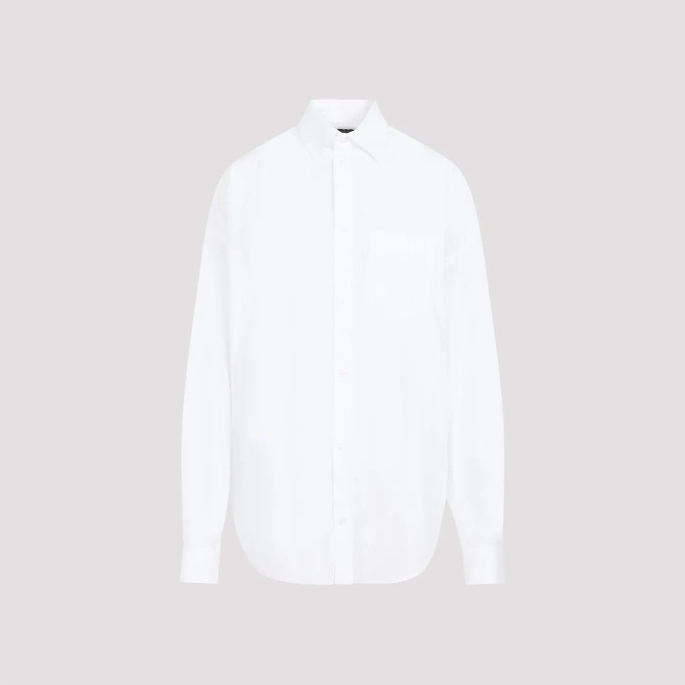 Balenciaga o1s1rm1224 Cocoon Shirt Large Fit in White Size S / US 4 / IT 40 - 1 Thumbnail