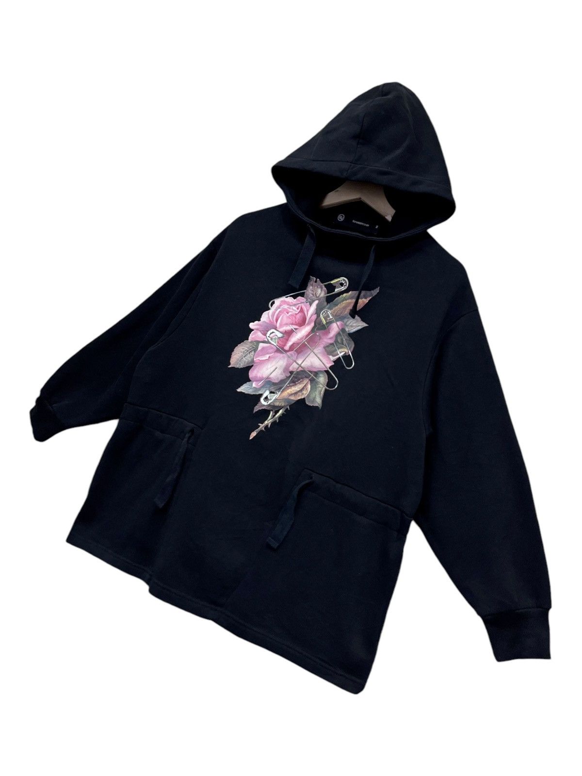 Undercover 🔥UNDERCOVER Art Safety Pin & Rose Black Baggy Hoodie Size XS / US 0-2 / IT 36-38 - 1 Thumbnail