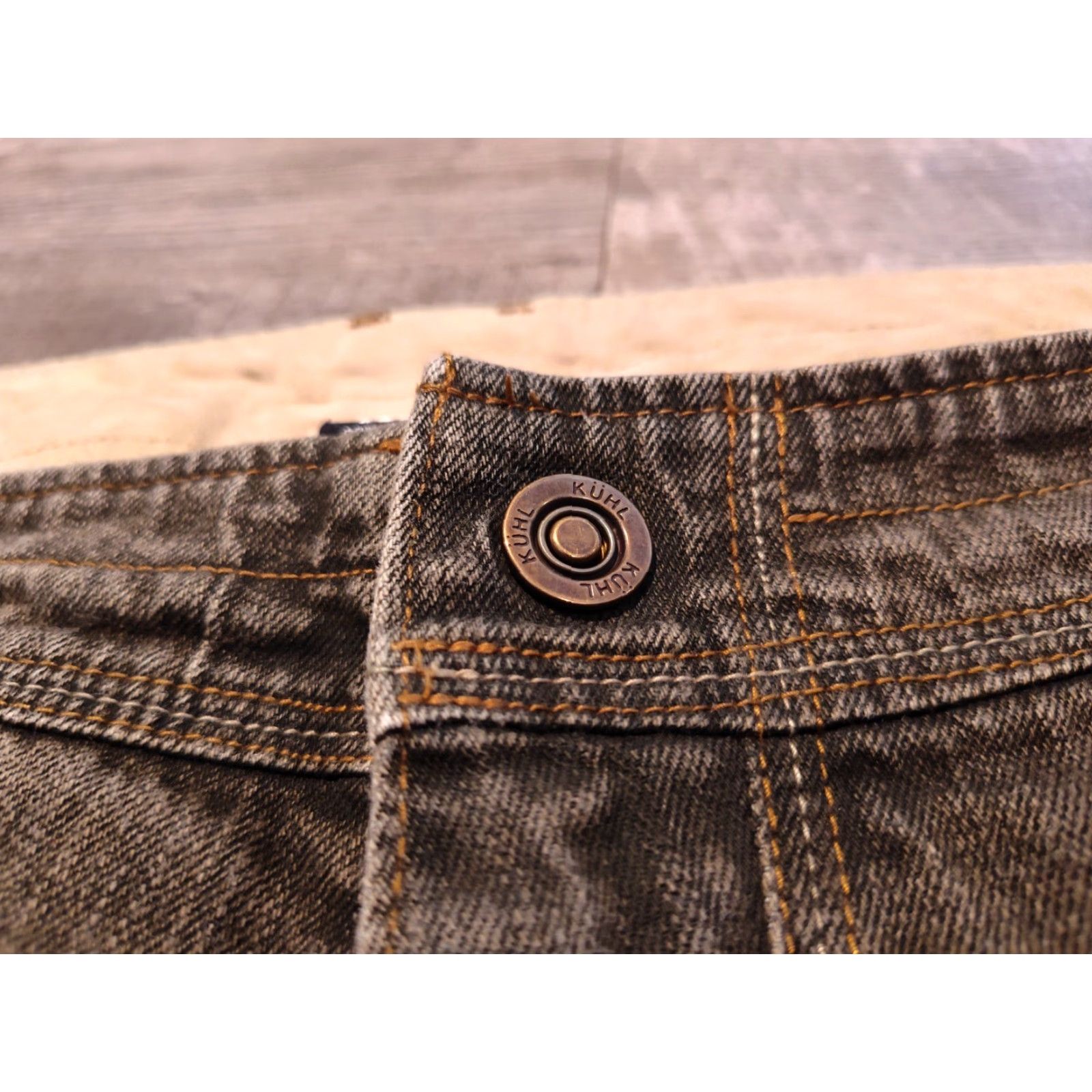 Vintage Kuhl Pants Mens 40x30 Workwear Cotton Canvas Brown Green Riot Patinadye Double Knee 40x30 Regular Mens Pants Size US 40 / EU 56 - 5 Thumbnail